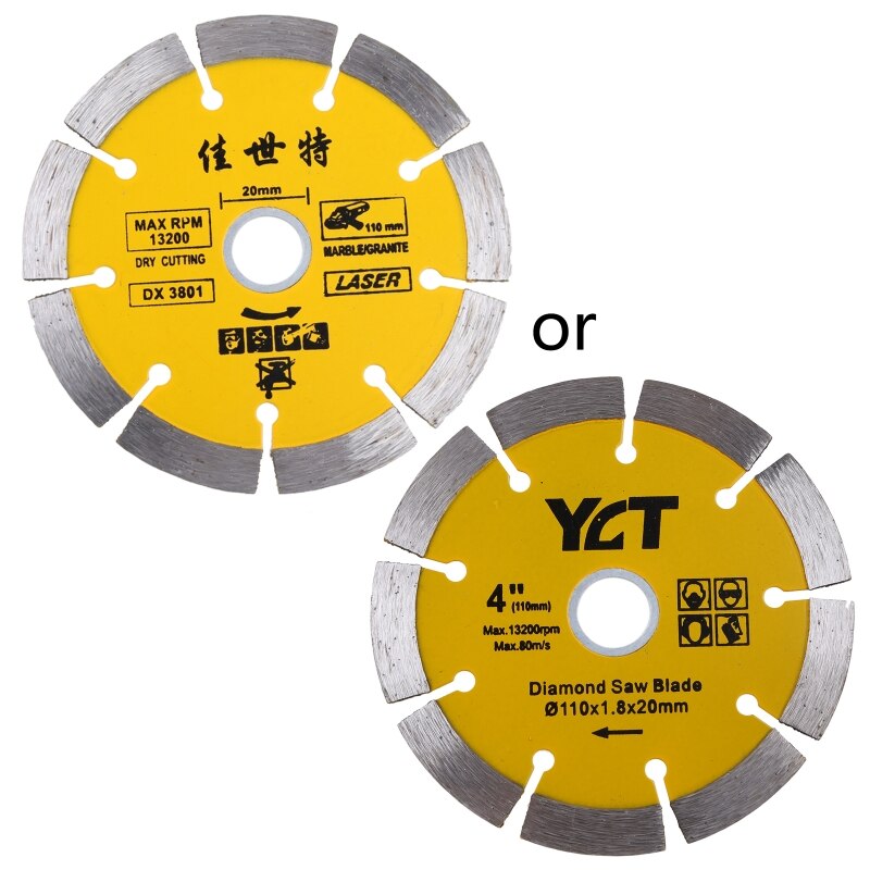 110mm Diamond Saw Blade Angle Grinder Marble Stone Cutting Disc for Ceramic Concrete Brick Tool