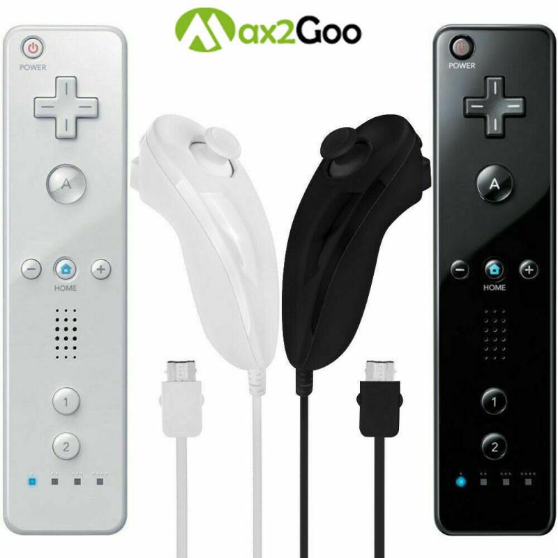 Built In Motion Plus Remote Controller Joystick Nunchuk For Nintendo Wii Gamepad Controle With Protective Silicone Case