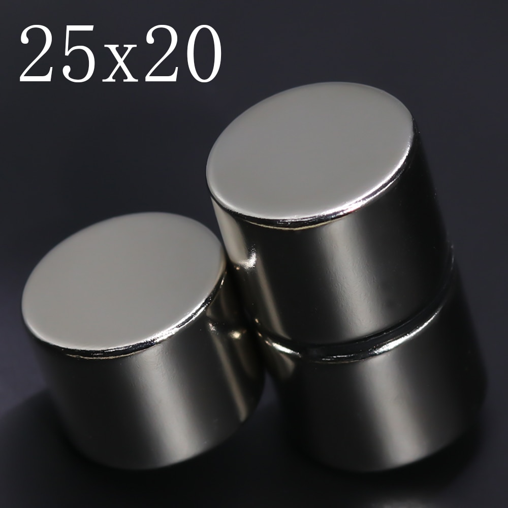 1/2/5 Pcs 25X20 Neodymium Magneet 25Mm X 20Mm N35 Ndfeb Ronde Super Krachtige Sterke permanente Magnetische Imanes Disc 25x20