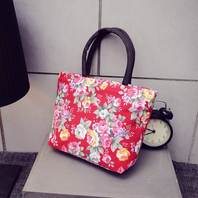 Vrouwen Tas Stijl Canvas Handtas Vrouwen Mode Bento Bag Middelbare Leeftijd En Ouderen Moeder Tas fabrikant Messenger Bag: Red