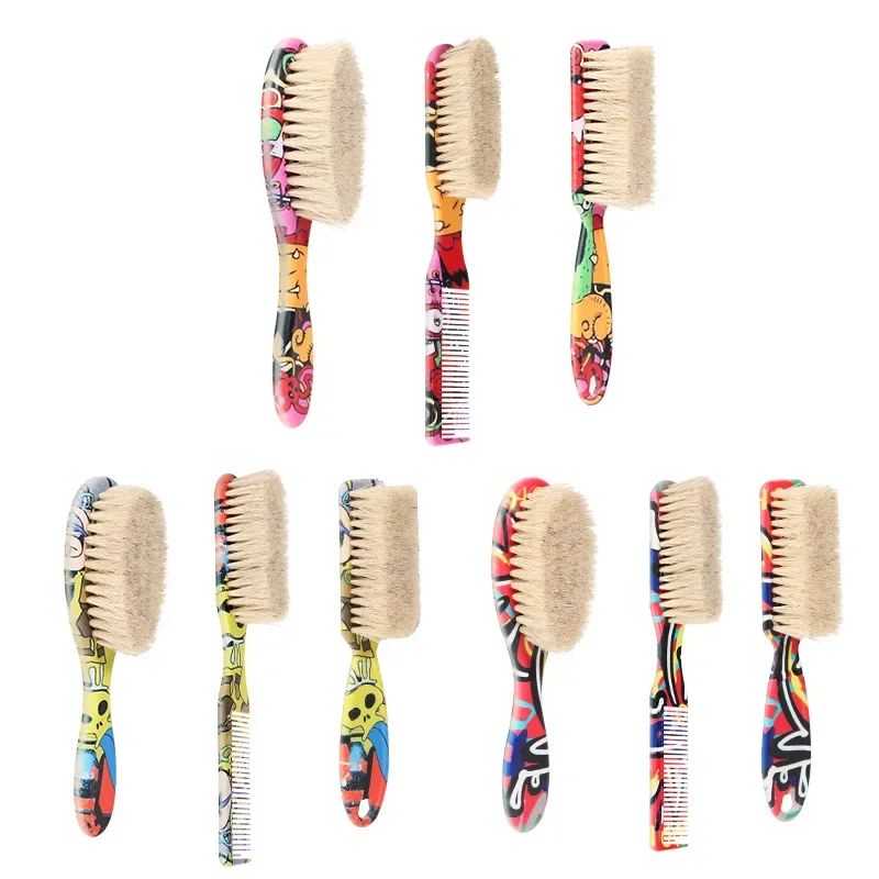 Kappersborstel voor het reinigen van haar, baardborstel met paardenhaar, nekborstel voor kappers, gereedschap om afgebroken haar te verwijderen