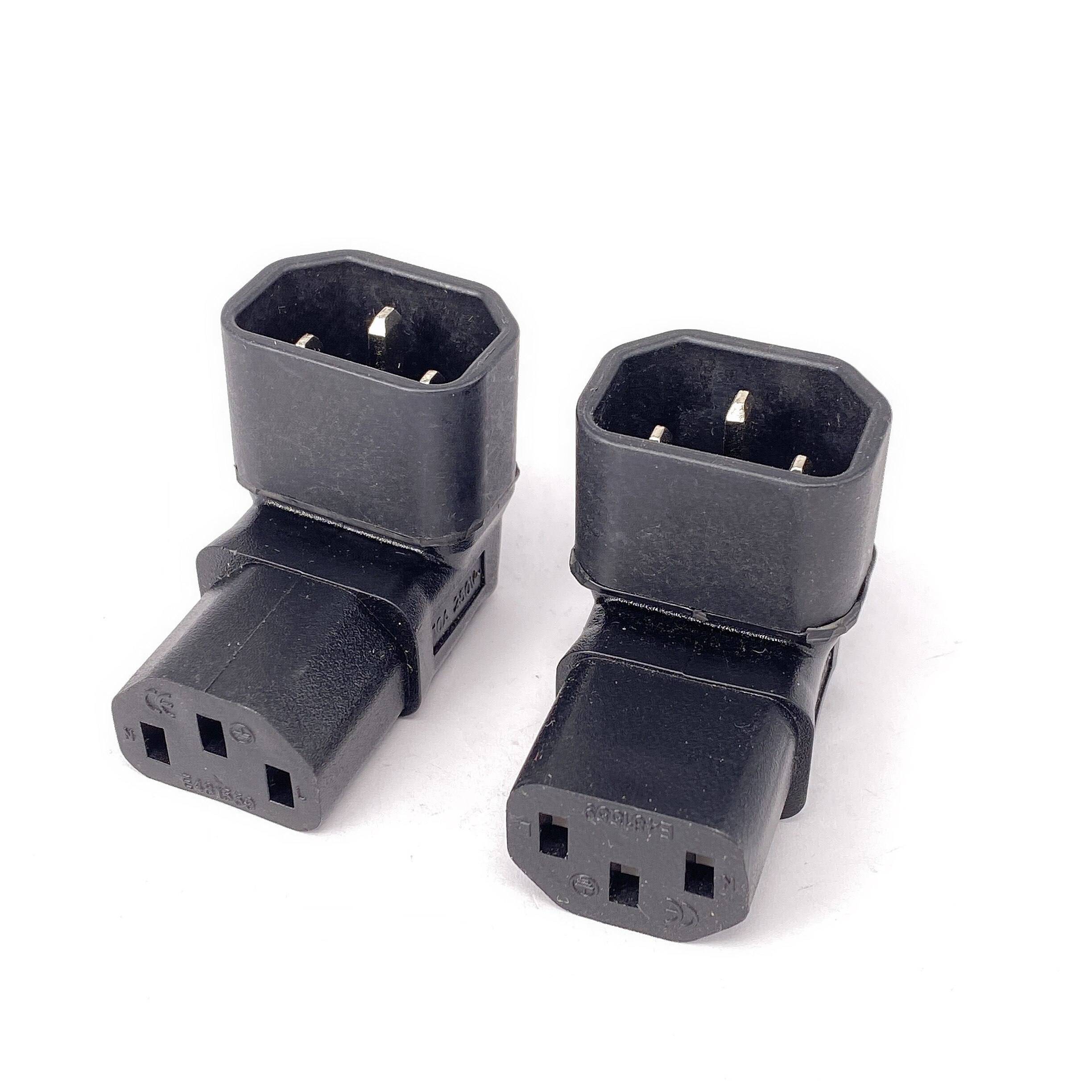 IEC 320 C13 to C14 AC Plug Converter, C14 to C13 Up/Down Angle Power Adapter Plug, 3Pin Female to Male 10A 250V