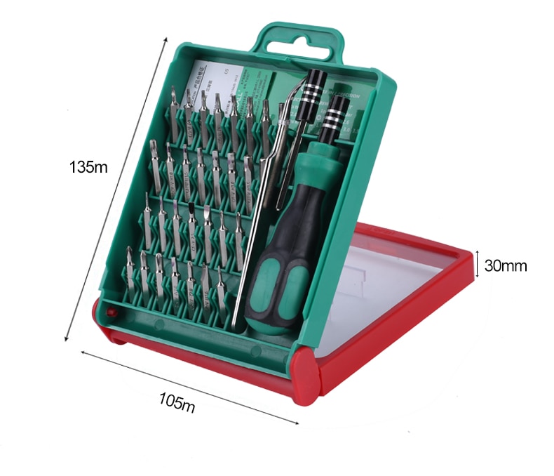 ELECALL 33 In 1 Schroevendraaier Set Torx Tweezer Extension Reparatie Tool Kit Box Voor Notebook Laptop Pc Cameral Horloge Telefoon