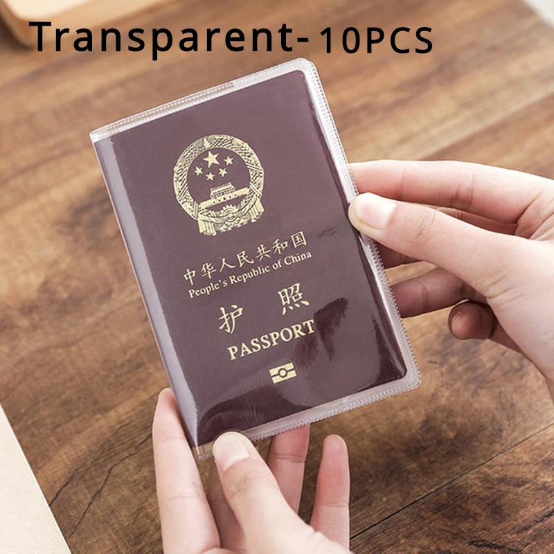 1-10PCS paspoort beschermhoes transparant mat, PVC-materiaal waterdichte documentenhoes
