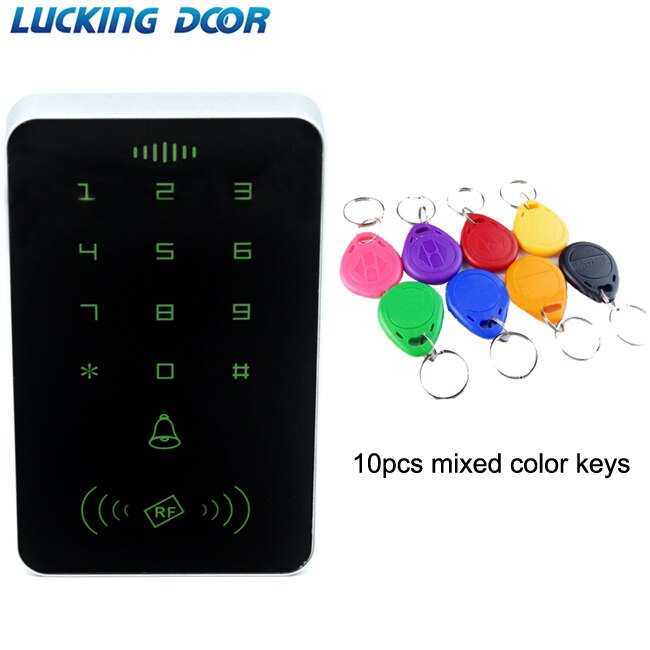 125khz RFID Proximity Card Digital Keypad Access Control System Door Lock Controller RFID/EM Keypad access card reader no light: AC and 10 color Key