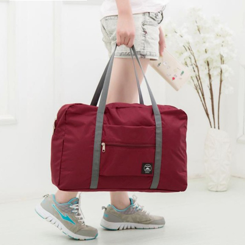Waterproof Large Capacity Packing Cubes Travel Bag Unisex Foldable Duffle Bag Organizers Portable Luggage Bag Travel Accessories: Burgundy