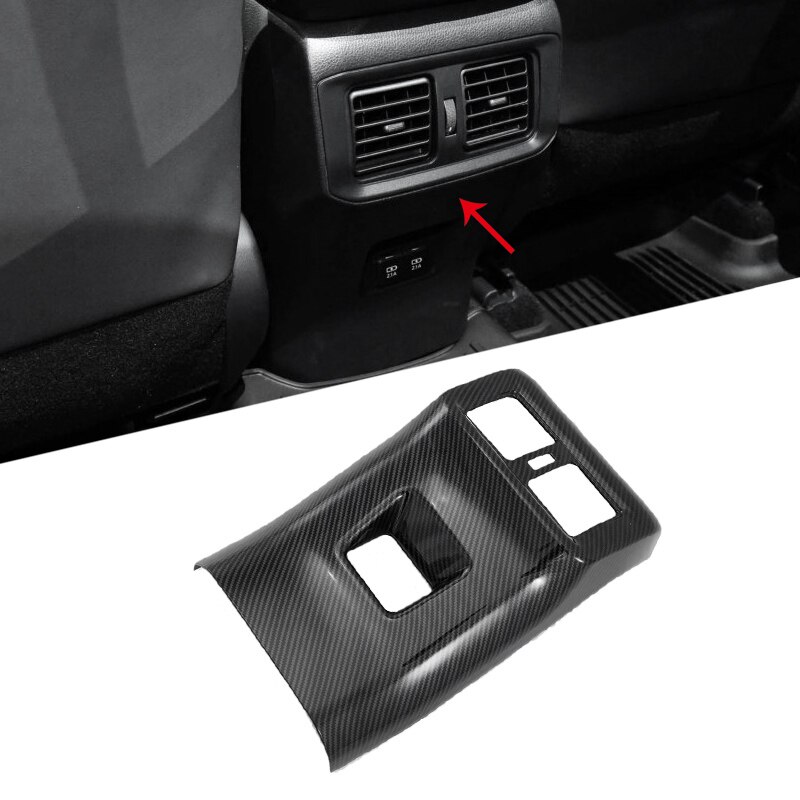 Car Air Conditioning Vent Outlet Cover Trim Armrest Box All Inclusive Rear for Toyota Rav4 Rav 4 Carbon Fiber Style