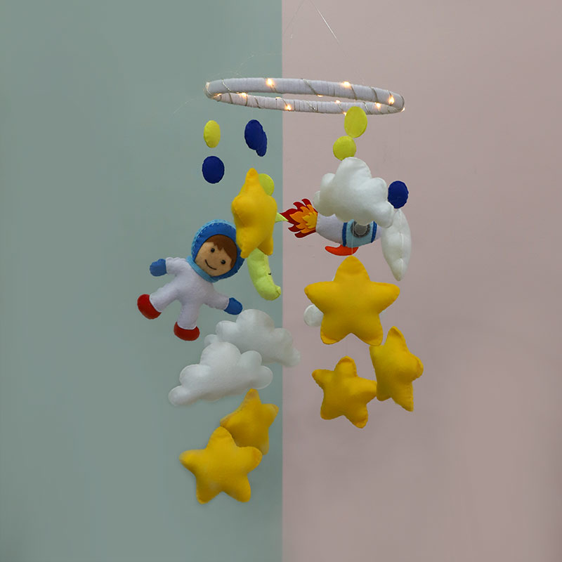 Meian ufærdig babyværelse håndlavet filt diy håndværk astronaut jul børneværelse værelse dekorationer fotografering rekvisitter dekorationer