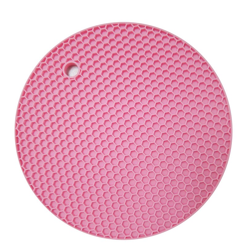 Ronde Hittebestendige Siliconen Mat Drink Cup Onderzetters Antislip Pannenlap Tafel Placemat Keuken Accessoires Onderzetters: Roze