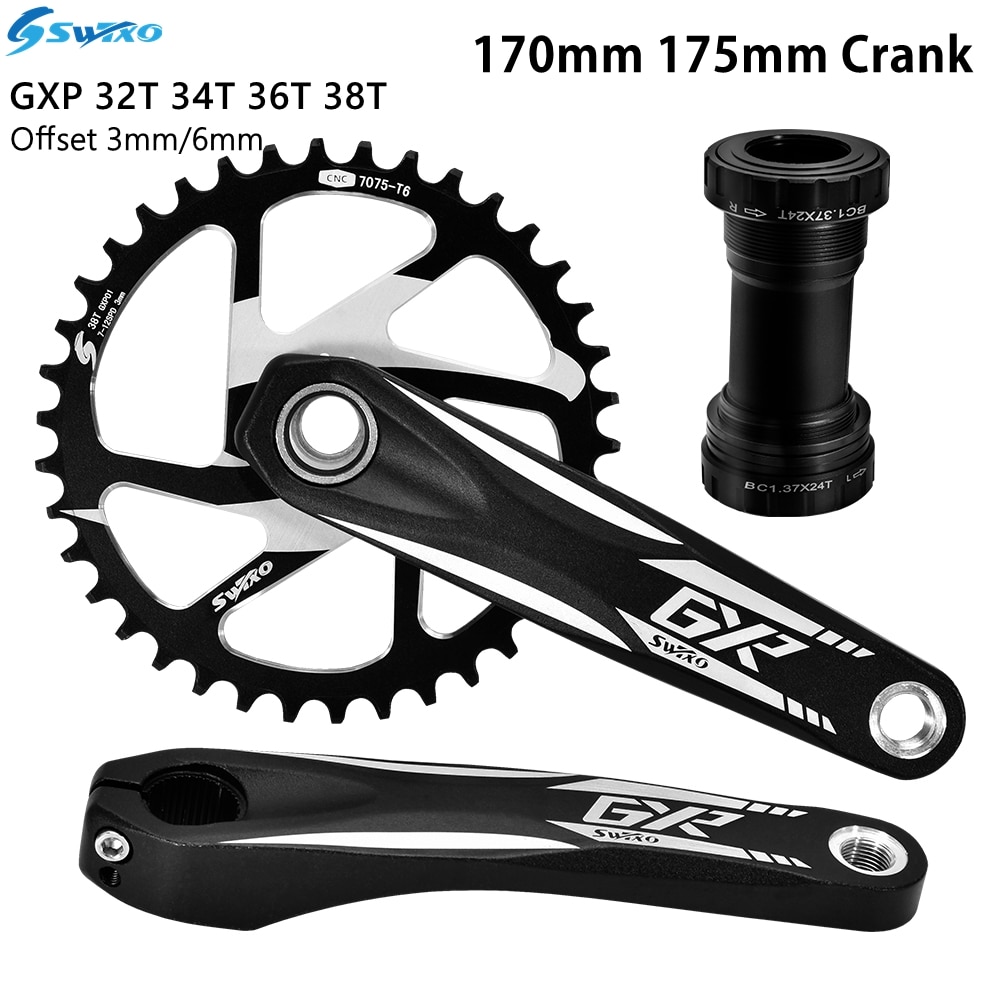 SWTXO MTB Cranks Arms for Bicycle Crankset Bottom Bracket MTB Crank 170/175mm Chainring Crown 32T 34T 36T 38T Teeth for Sram xx1