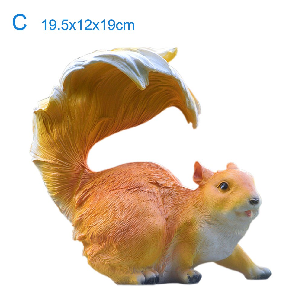 RESIN GARDEN SQUIRREL ANIMAL STATUE FIGURIUE GARDEN ORNAMENTS DECORATIONS FOR OUTDOOR GARDEN LAWN AND YARD: C
