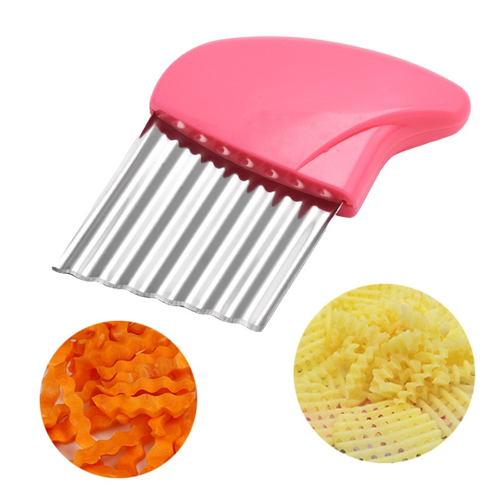 Aardappel Cutter Rvs Aardappel Golvend Mes Franse Fry Chip Cutter Keuken Groente Snijmachine Snijden Gereedschap Keuken Gadgets