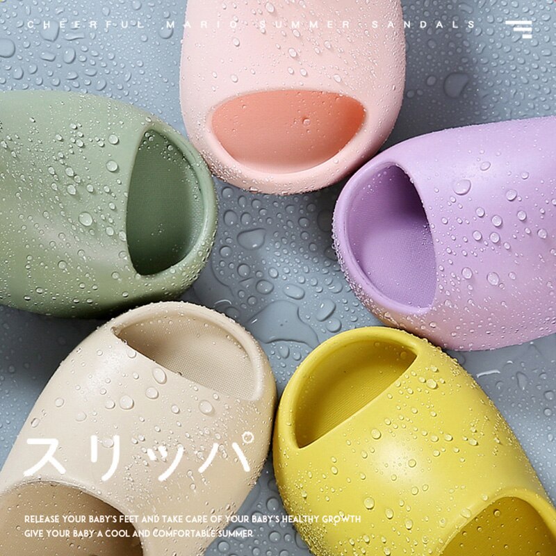 Summer Light Coconut Explosion Models Children's Kids Sandals Slippers Soft Home Thick-soled Non-Slip Boys Girls Beach Outdoor