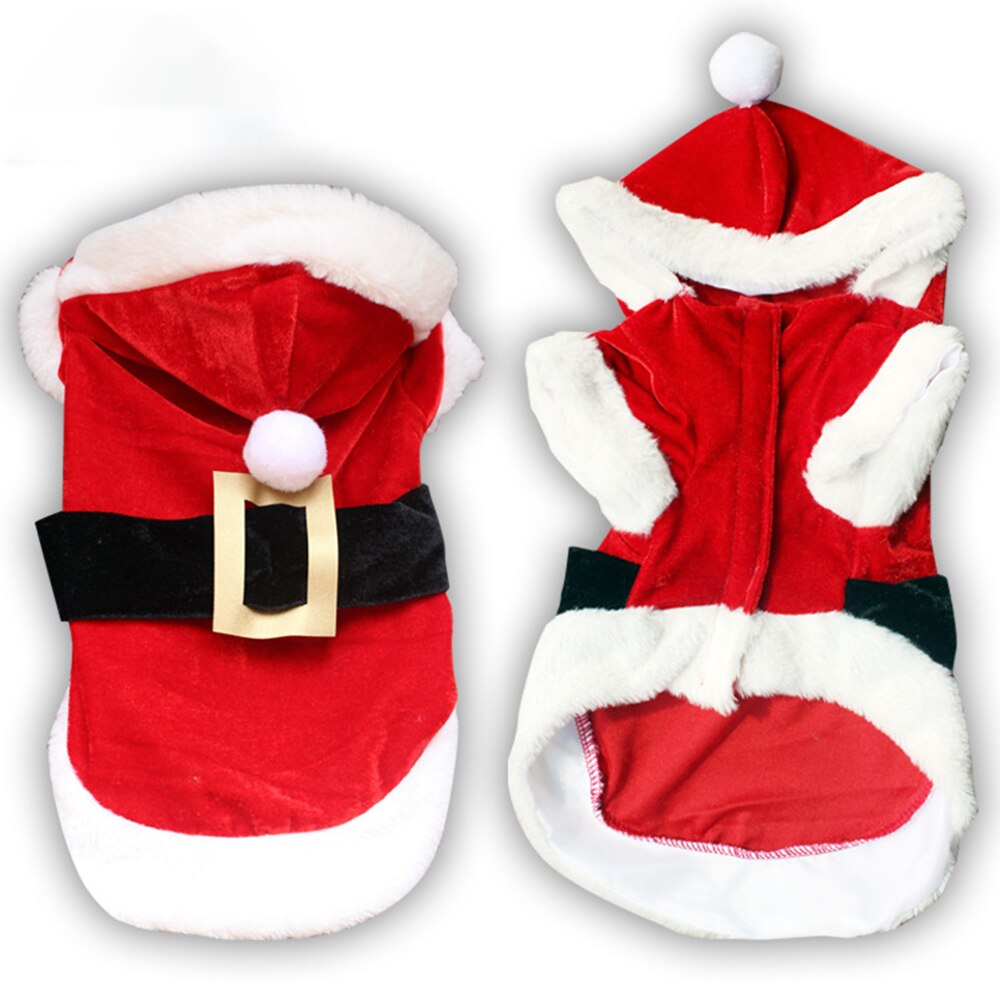 Disfraz de Papá Noel para perro, ropa de Navidad para perros pequeños, Abrigo con capucha para invierno, chaquetas para cachorros y gatos, triangulación de envíos, novedad: XXS