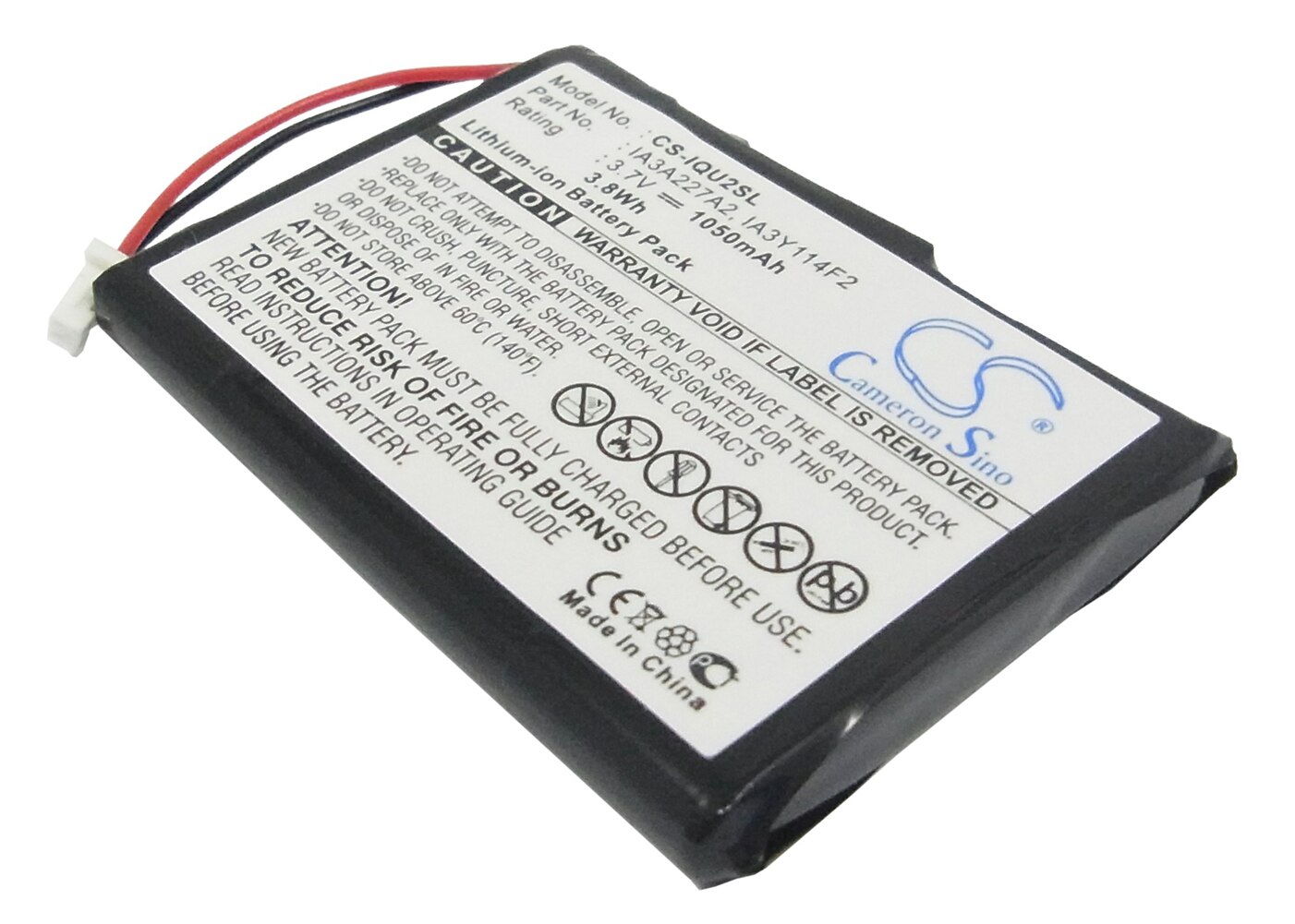 Cameron Sino 1050mA Battery for Garmin Quest 2 IA3A227A2,IA3Y114F2
