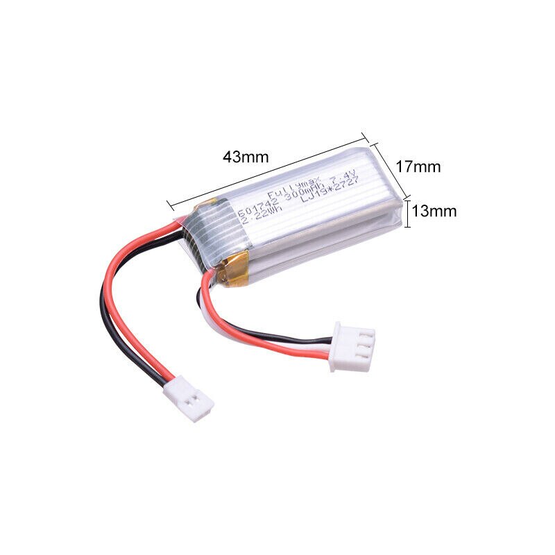 2pcs WLtoys RC Airplane Battery 7.4V 300mAh Battery for F959 Aircraft XK A800