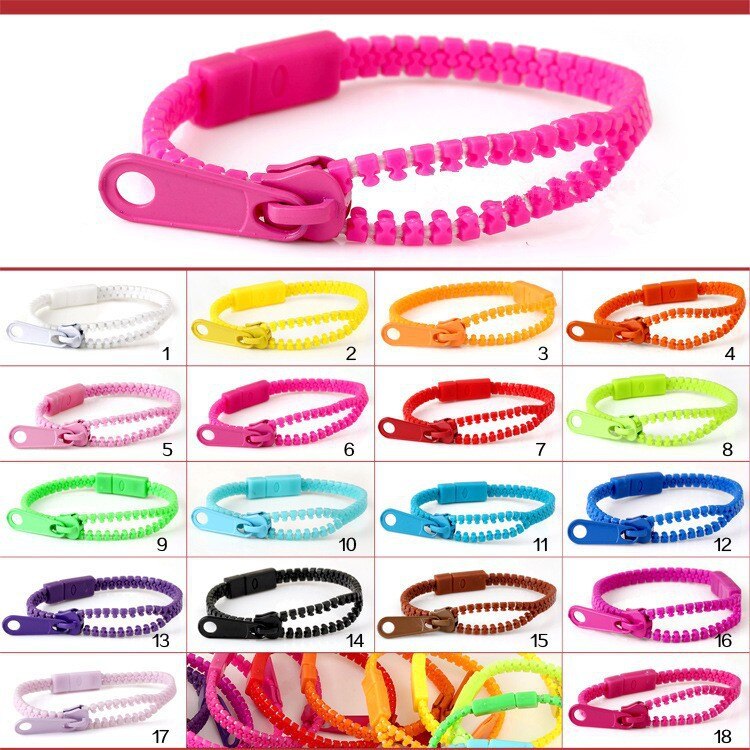 10 teile/los Neue Postleitzahl Armbinde Armbinde Dual & Einzigen Farbe Metall-reißverschluss Armbinde Leuchtstoff Neon- Kreative Armbinde für frauen