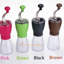 Draagbare Wasbaar ABS Keramische kern handkoffiemolen Zwart/Bruin/Roze/Groen willekeurige keukengerei mode grinder