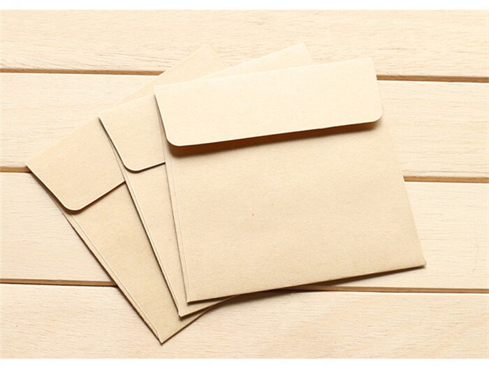 3 unids/pack Vintage Retro sobre Color sólido pequeño 10*10cm sobres de Papel Kraft para tarjeta de Scrapbooking Papeleria sl1416: camel