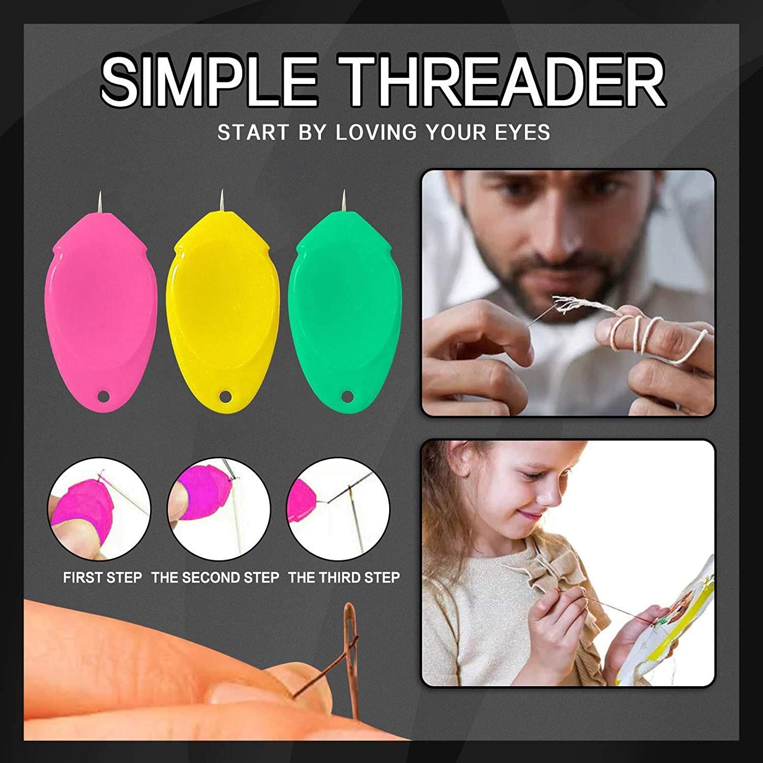 10PCS Needle Threader Simple Needle Threading Hand or Machine Threading Set DIY Simple Needle Threader Magnesis Needle Threader
