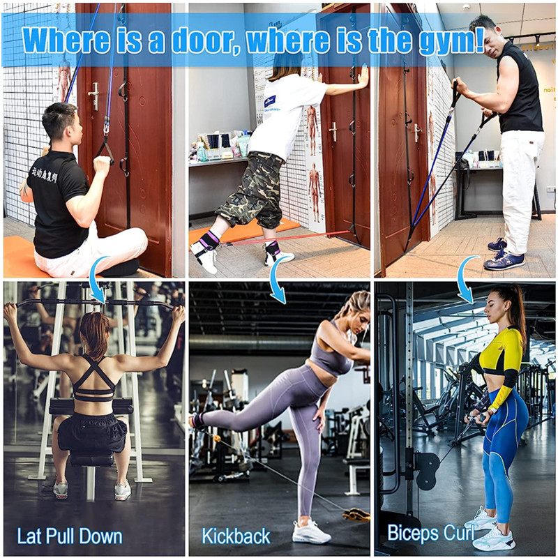 Correa de anclaje para puerta, bandas de resistencia para ejercicios, anclaje multipunto, accesorio de gimnasio, equipo de entrenamiento para Fitness en casa, 12 unidades por juego