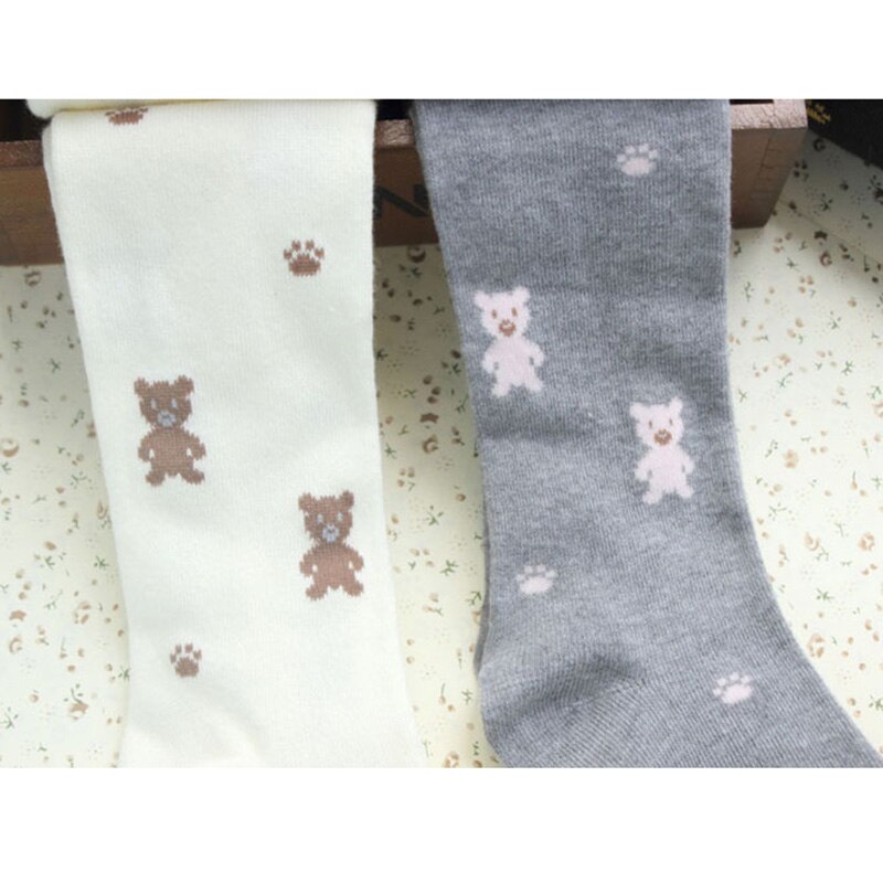 Girls Tights Stockings for Baby Toddler Kids Children Knitted Bear Girl Pantyhose Elastic Cotton Child Cartoon 2-9 Years