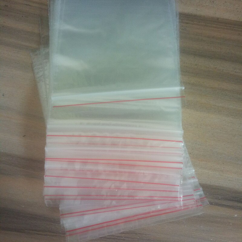 100 stk / parti lille lynlås plastikposer genlukkelig gennemsigtig smykker / madopbevaringspose køkkenpakke taske klar lynlås taske