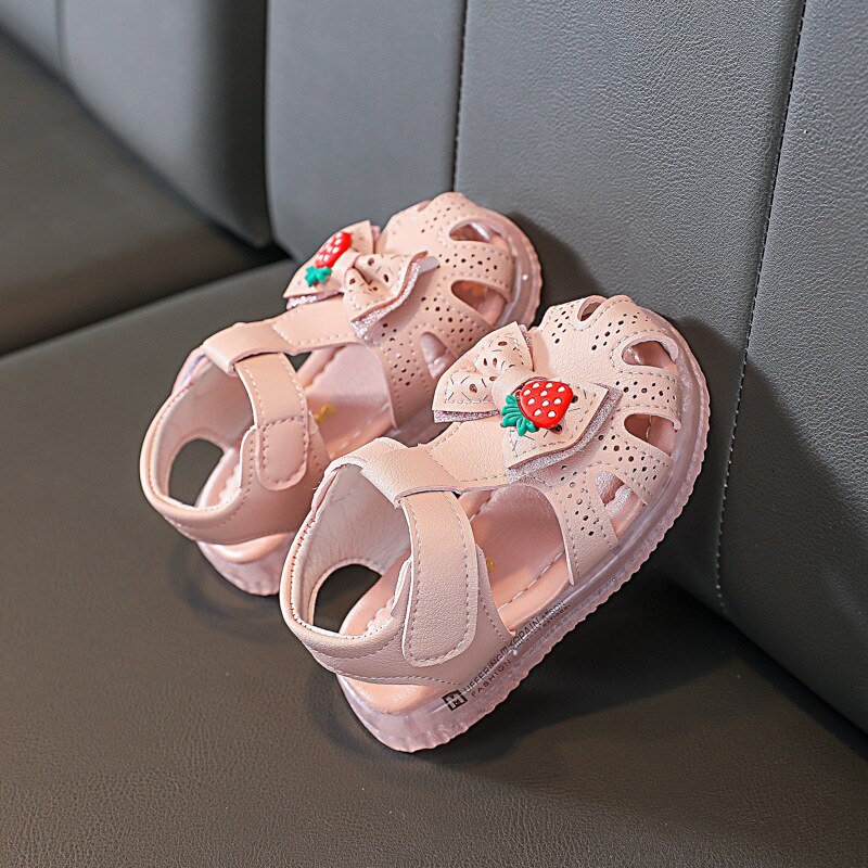 Mädchen-sommersandalen für babys ab 6-18 monaten, weiche kleinkindersandalen mit blumen- und schleifenprofil, prinzessinnensandalen mit hohlprofil