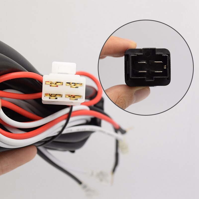 Car Driving Light 5-Pin Blue LED Rocker Switch + 40A Relay Wiring Harness Kit