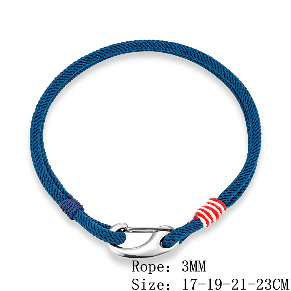 MKENDN Stainless Steel Lobster Spring Clasp Double Strand Braided Rope Bracelet for Men Women Couple Jewelry