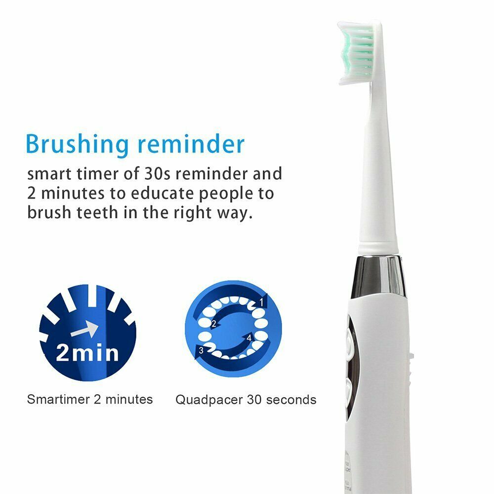 Fairywill Electric Sonic Rechargeable FW-917 Toothbrush USB Fast Charge Waterproof Electronic Tooth Replacement 3 Heads For Adu
