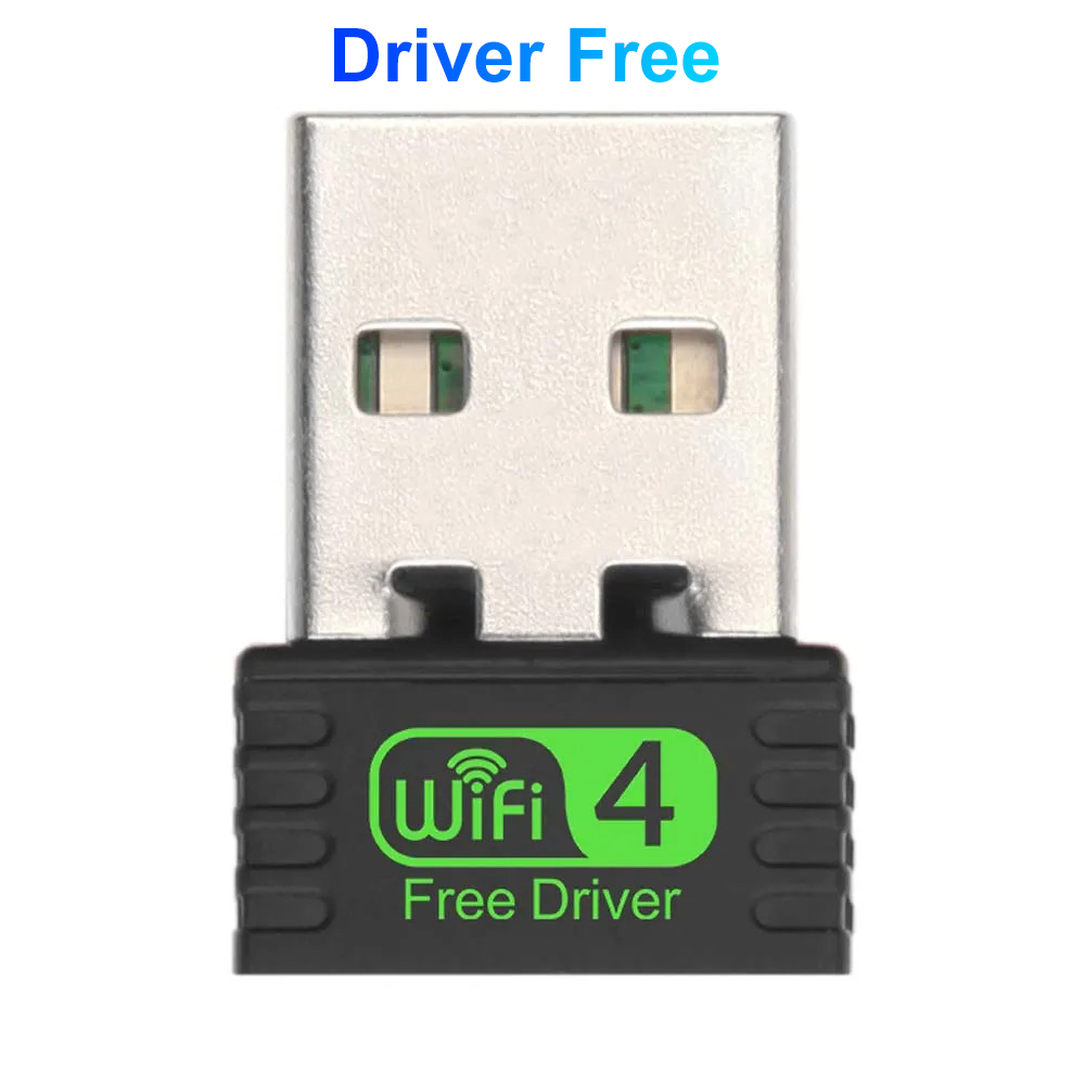 WiFi 4 Adapter 150Mbps USB WiFi Wireless Network Mini USB Dongle 2.4GHz Signal Reception Free Drive for PC Laptop Windows: black
