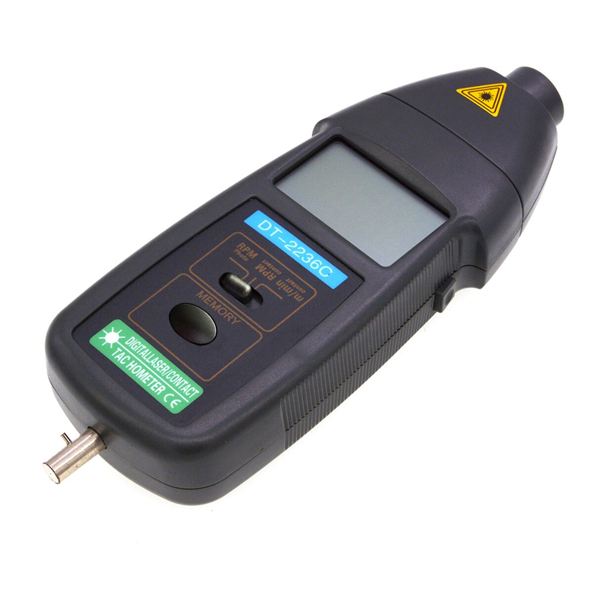 DT2236C Digital Contact &amp; Non-contact Tach Tool Handheld Tachometer Tester RPM Speed Detector