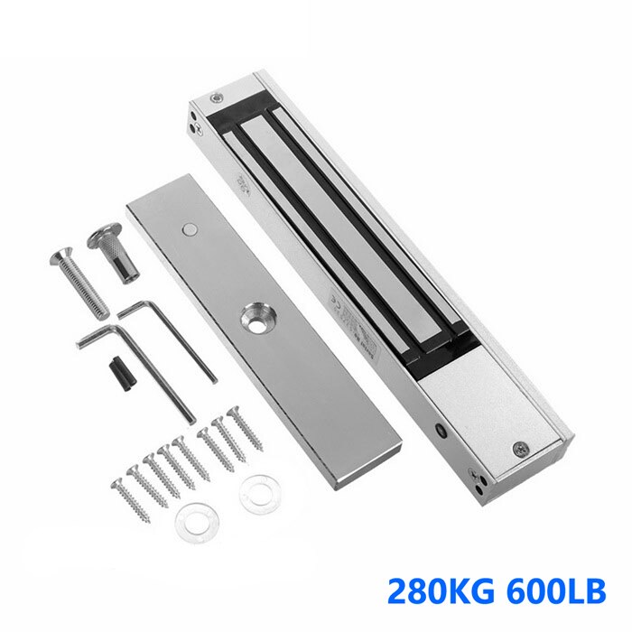 Magnetic Electric Lock Electromagnetic Door Lock DC 12V Single Door Lock Holding Force 60KG-350KG for access Control system: 280kg 600lbs