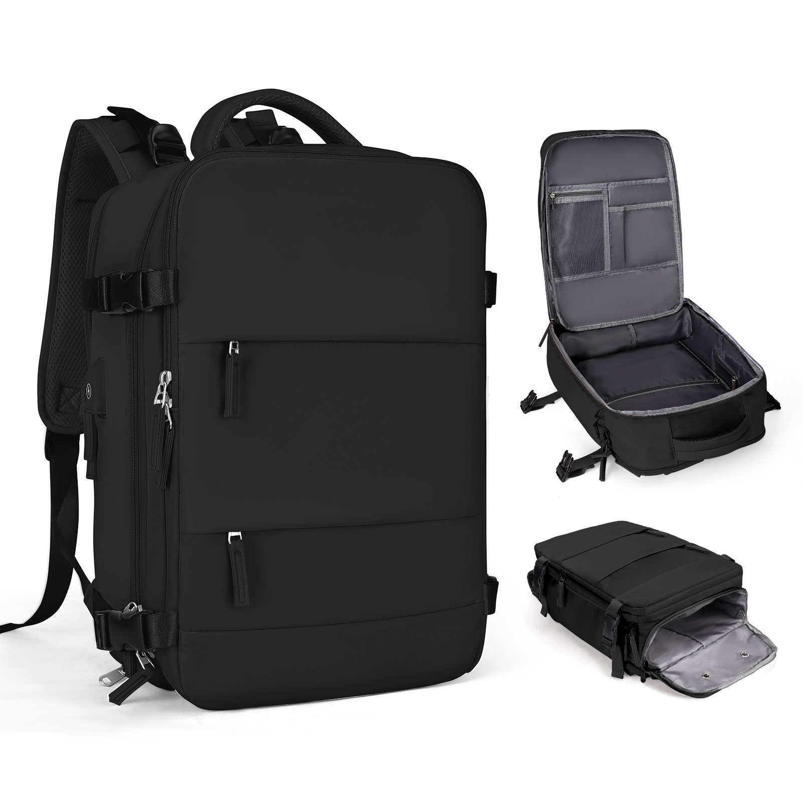 Travel Backpack for Women, Carry On Backpack,TSA Laptop Backpack Flight Approved, College Nurse Bag Casual Daypack for Weekender: 12 inches / black