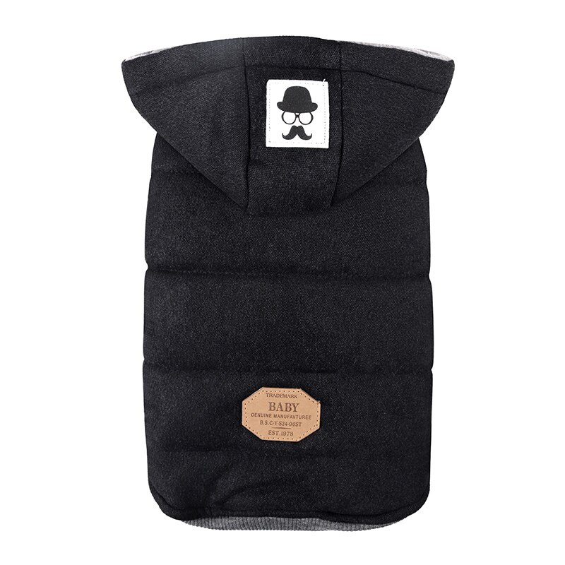 Winter Warme Hond Kleren Hooded Dikke Warme Kleding Katoen Kat Puppy Honden Jas Jassen Chihuahua Yorkie Kleding S-XXL: Black / S