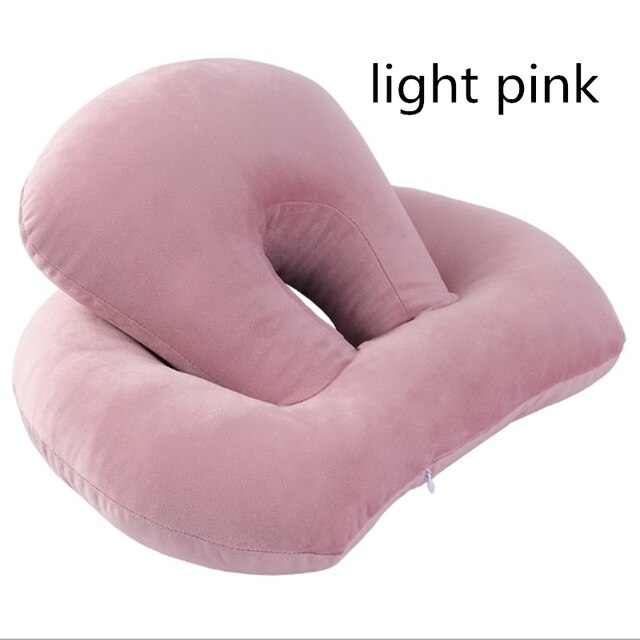 Oreiller de bureau multifonction pour dormir, voyage, Portable, innovant, corps, dos, pliable, protection du cou: Rose