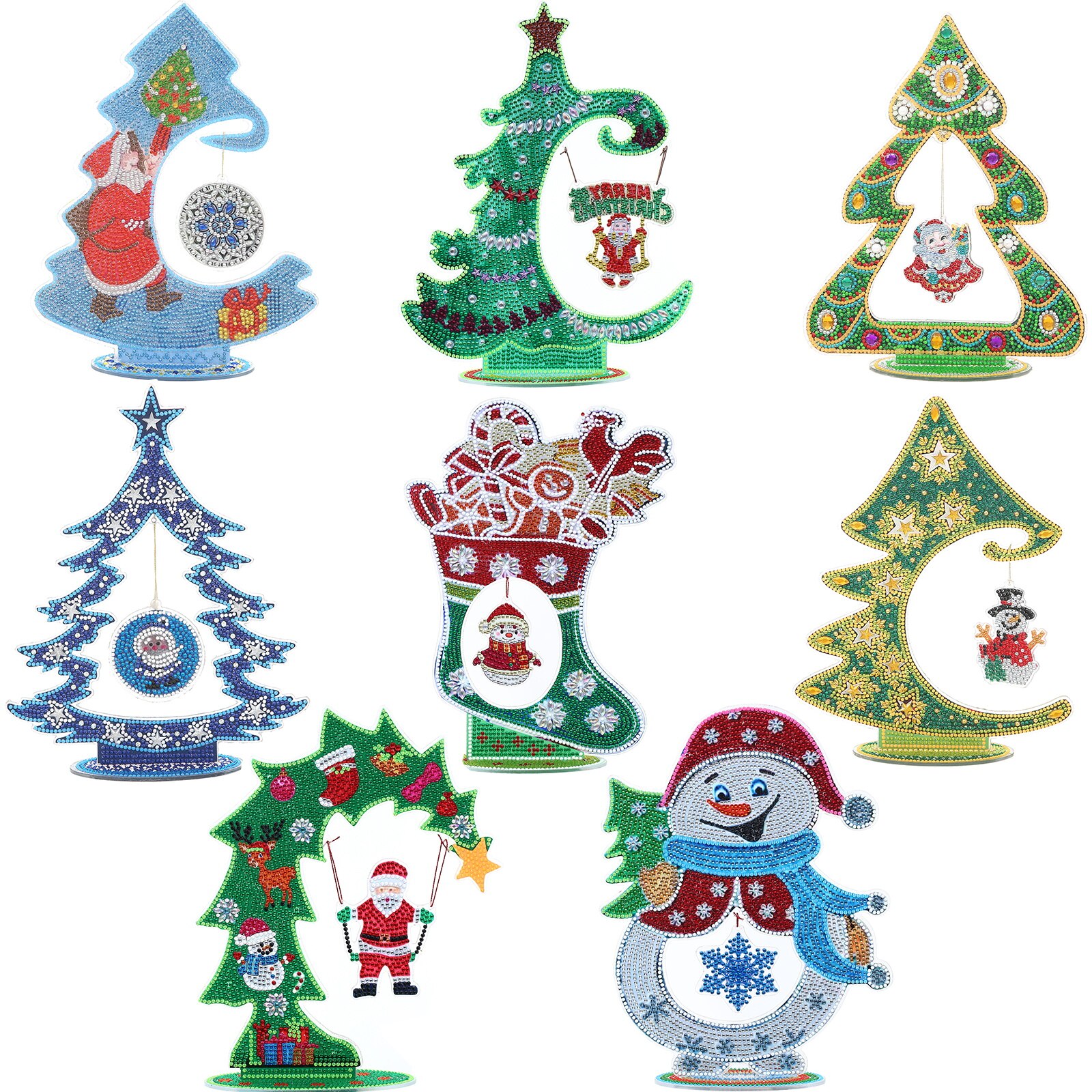 DIY Diamond Painting Christmas Tree Luminous Diamond Art Hanging Pendant Special Shaped Drill Embroidery Kit Cross Stitch