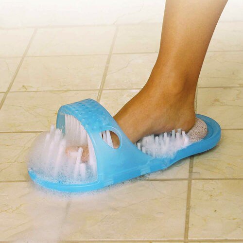 Nuttig Voeten Voet Scrubber Borstel Comfortabel Massager Douche Schone Blauwe Slippers Foot Wassen Massage Slippers
