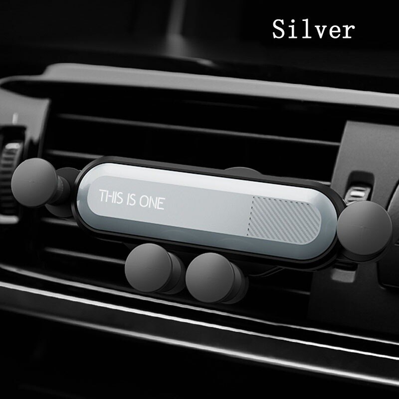 Zwaartekracht auto telefoonhouder auto ventilatierooster clip houder mobiele telefoonhouder gps houder standaard beugel auto accessoires telefoonhouder auto: Zilver