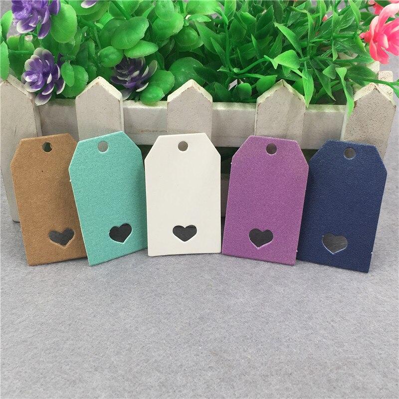 500 stks/partij Handgemaakte 5x3 cm Kraft Papieren Kaart Tag Voor Bruiloft Engagement Party Decoratie Tassen Garment Recycle prijs Label Label