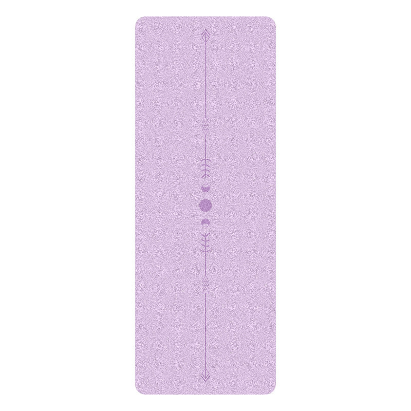 Estera de yoga de 5 mm de grosor con superficie de PU texturizada y base de caucho natural - Estera de ejercicios antideslizante y de alta densidad para el hogar/pilates (Alignm: Morado