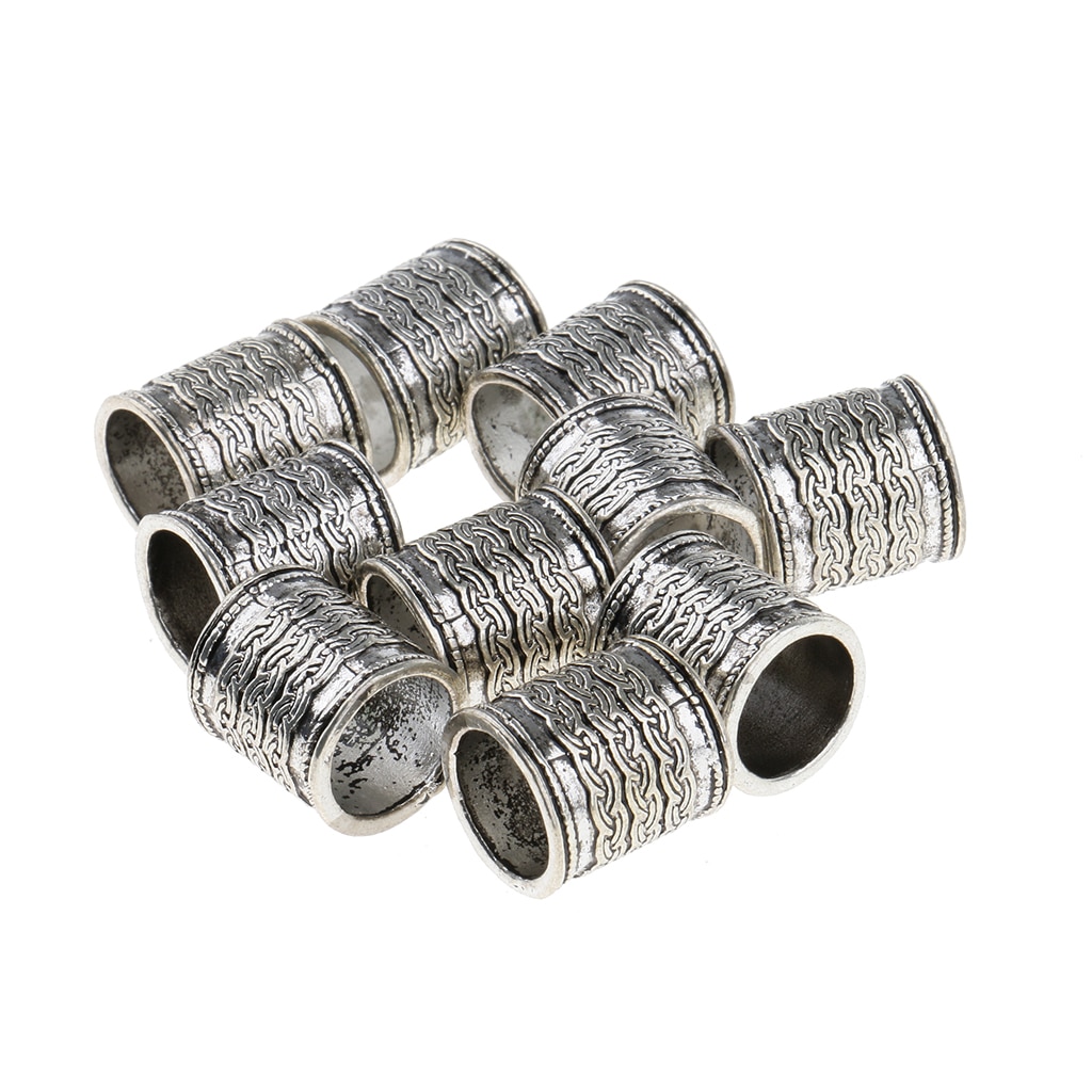 10 styk dreadlocks perler - hår flet manchetter dread lock ring - hårspænde filigran rør værktøj til fletning af smykker dekoration