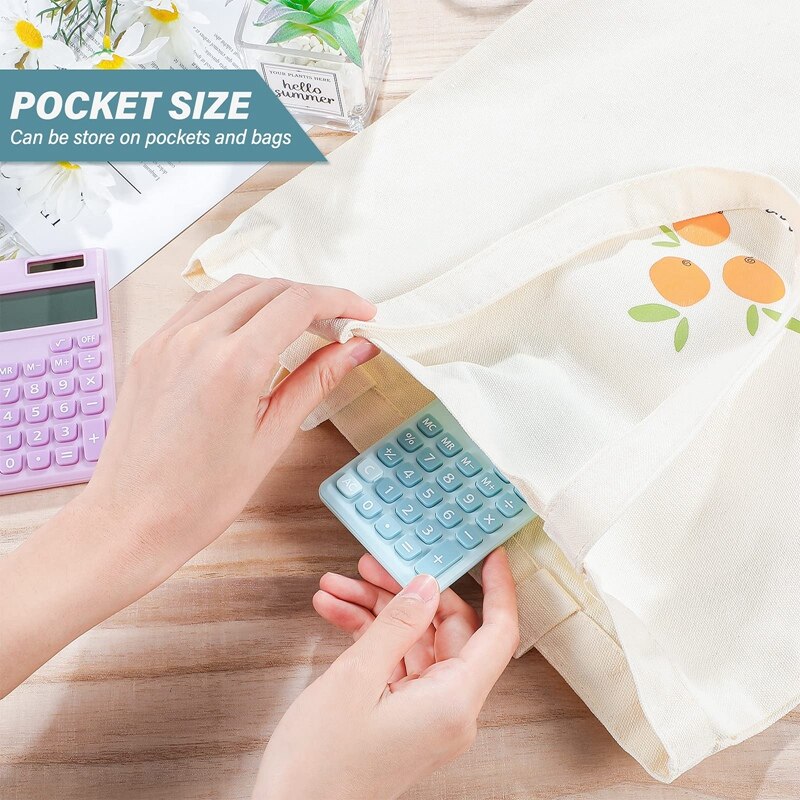 3Pcs Mini Calculator Pocket Size Calculator Electric Digital Desktop Calculator with 8-Digit LCD Display