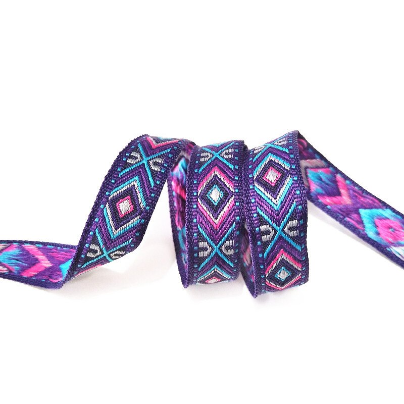 Cintas de Jacquard geométricas para ropa, cintas decorativas, accesorios de costura DIY, 15 yardas, 1,5/1,8 cm, AP374