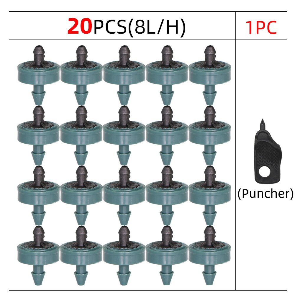 20X 2L/4L/8L Pressure Compensated Dripper Agricultural Garden Lawn Irrigation Watering Pressure Drip System Puncher: C