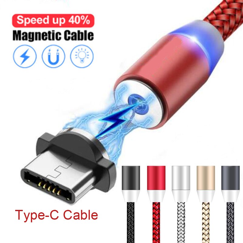 Cable magnético tipo C para Huawei Honor 30 V30 20 9X Pro Samsung A50 A70 A21 A21S M21 A31 A51 Dual USB QC 3,0, Cargador rápido de coche