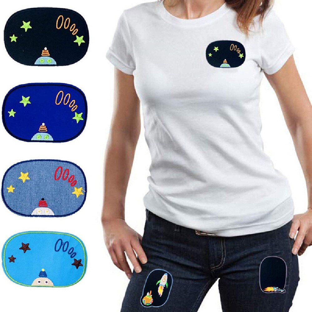 5 uds reparación, costura codo rodilla parches hierro sobre parche para ropa Jeans rayas pegatinas insignia bordada niños paño