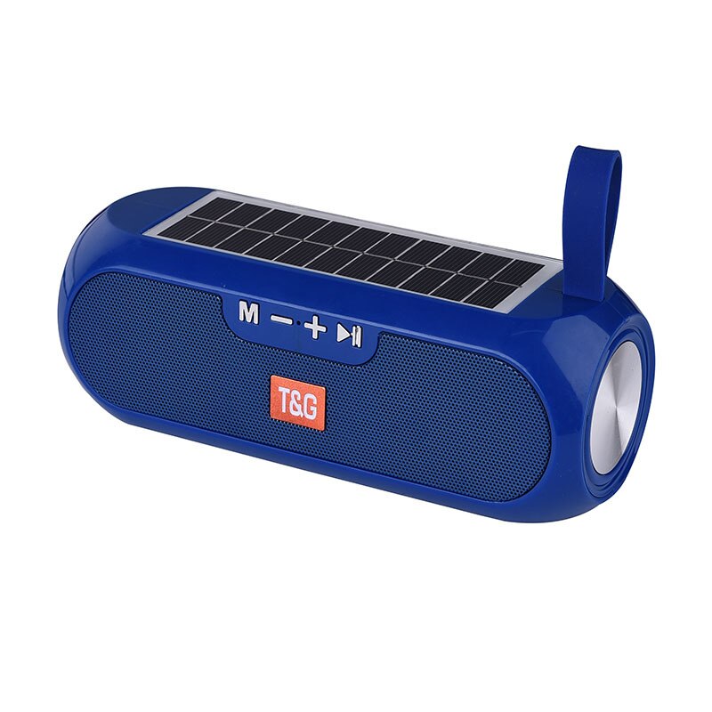 Altoparlante del Bluetooth Portatile Senza Fili Solare Accumulatori E Caricabatterie Di Riserva Boombox Colonna 3D Stereo Music Box Impermeabile USB AUX FM Radio Super Bass: Blue Solar charging