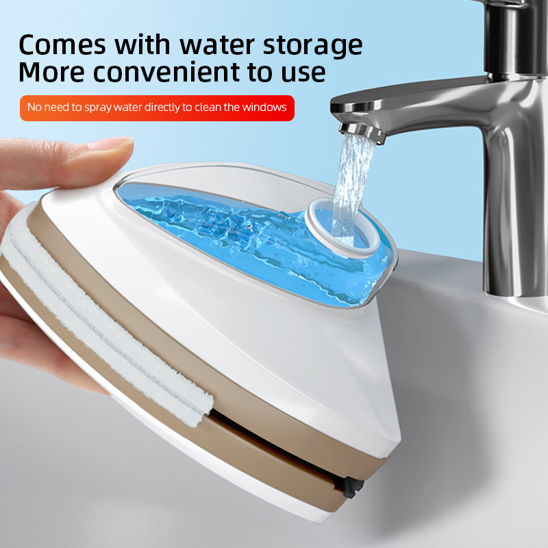 Herramienta de limpieza de ventanas de vidrio magnético de doble cara, descarga automática de agua, limpiaparabrisas de doble capa, limpiador especial para el hogar